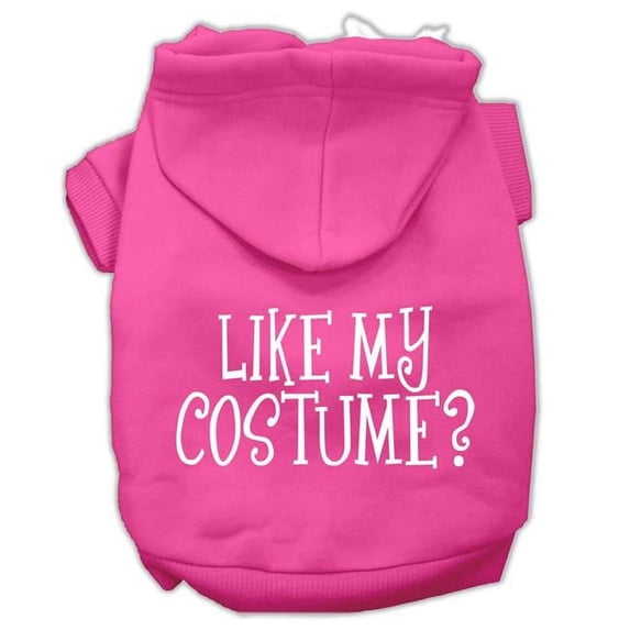 Like My Costume Screen Print Pet Hoodie, Bright Pink - Small