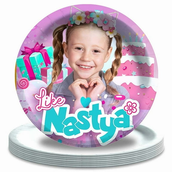 Like Nastya Paper Plates Birthday Decorations Party Supplies Tableware Disposable Dinnerware