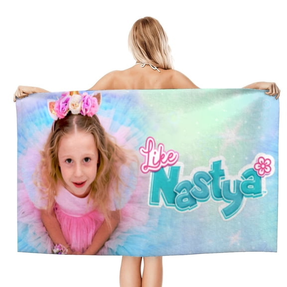 Like Nastya Gifts Beach Towel for Women Girl Birthday Inspired Fan Bath Outdoor Music Lover