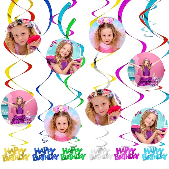 Like Nastya Party Decorations Hanging Swirl Sign Whirls Birthday Streamer Ceiling Decor Supplies 14 pcs