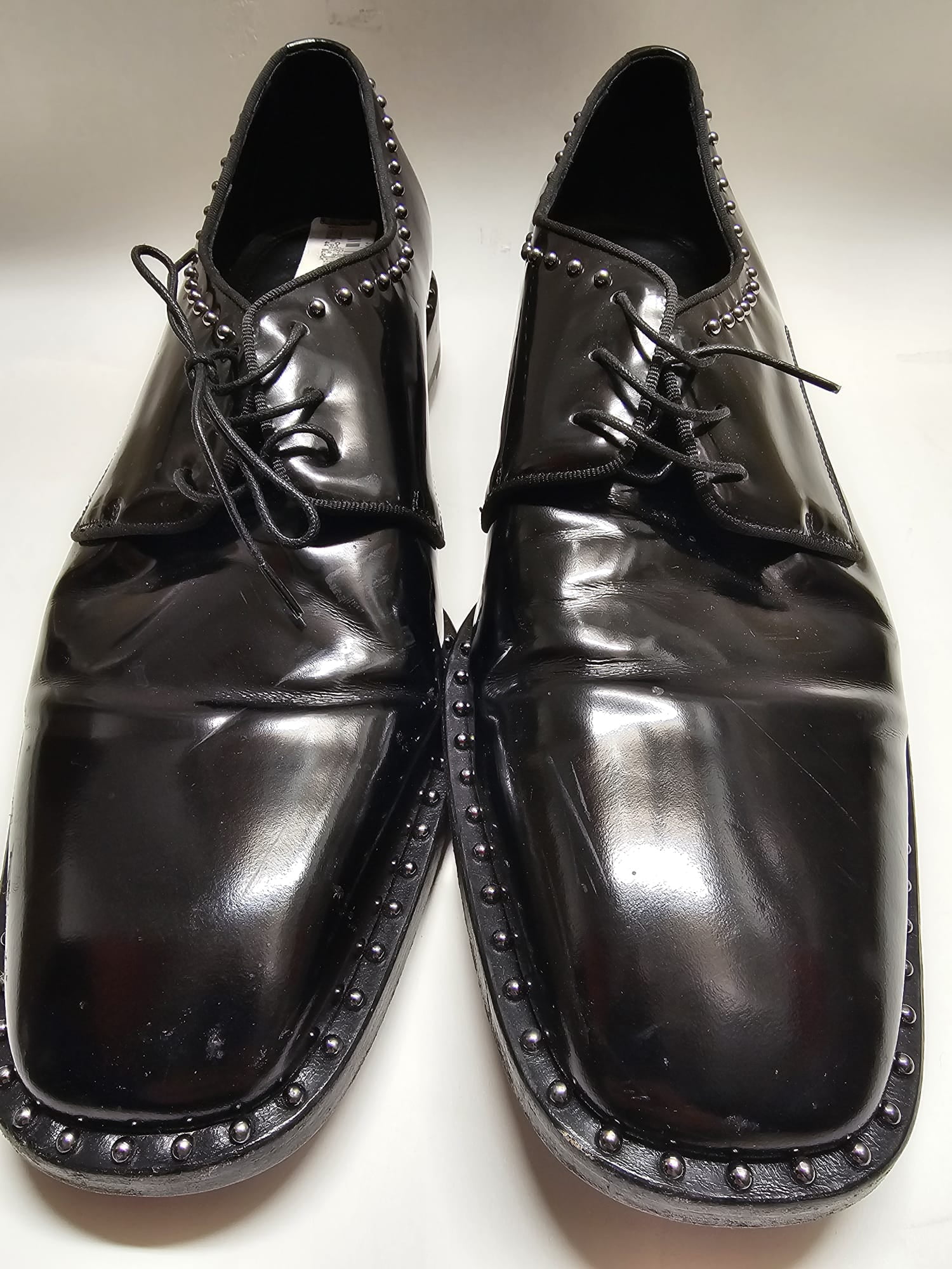 Like New Jimmy Choo Men s Patent Black Leather Studded Oxford Dress Shoes Size 44 US 11 Walmart