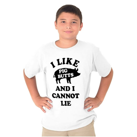 Like Pig Butts Cannot Lie Bacon Lover Crewneck T Shirts Boy Girl Teen Brisco Brands XS