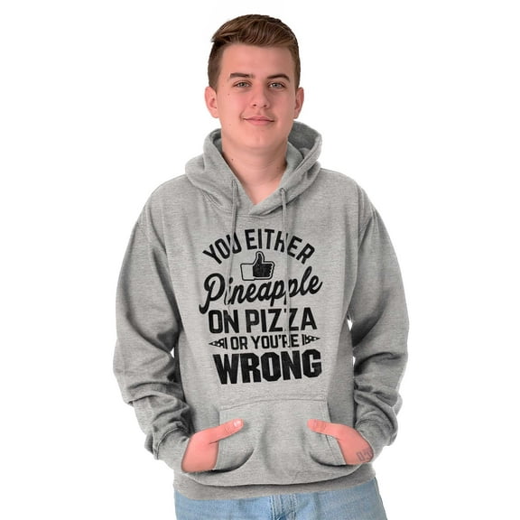 Like Pineapple Pizza Debate Opinion Unisex Plus Fleece Graphic Hoodie Brisco Brands 4X