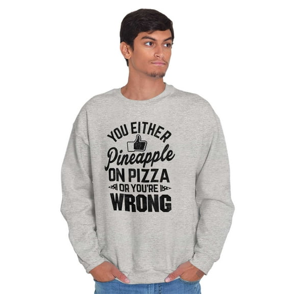 Like Pineapple Pizza Debate Opinion Unisex Plus Fleece Graphic Sweatshirt Brisco Brands 2X