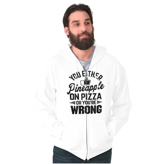 Like Pineapple Pizza Debate Opinion Zip Up Hoodie Men's Women's Brisco Brands S
