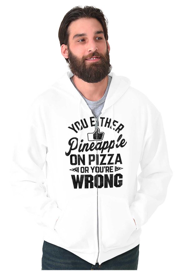 Like Pineapple Pizza Debate Opinion Zip Up Hoodie Men's Women's Brisco Brands S