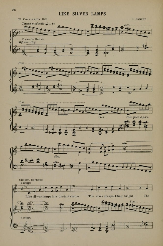 Like Silver Lamps 1 J Barnby Christmas Carols & Hymns 1910 Canvas Art - (18 x 24)