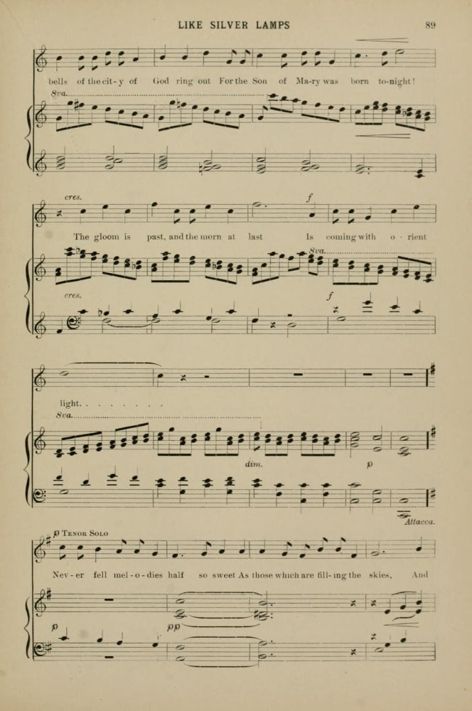 Like Silver Lamps 2 J Barnby Christmas Carols & Hymns 1910 Canvas Art - (18 x 24)
