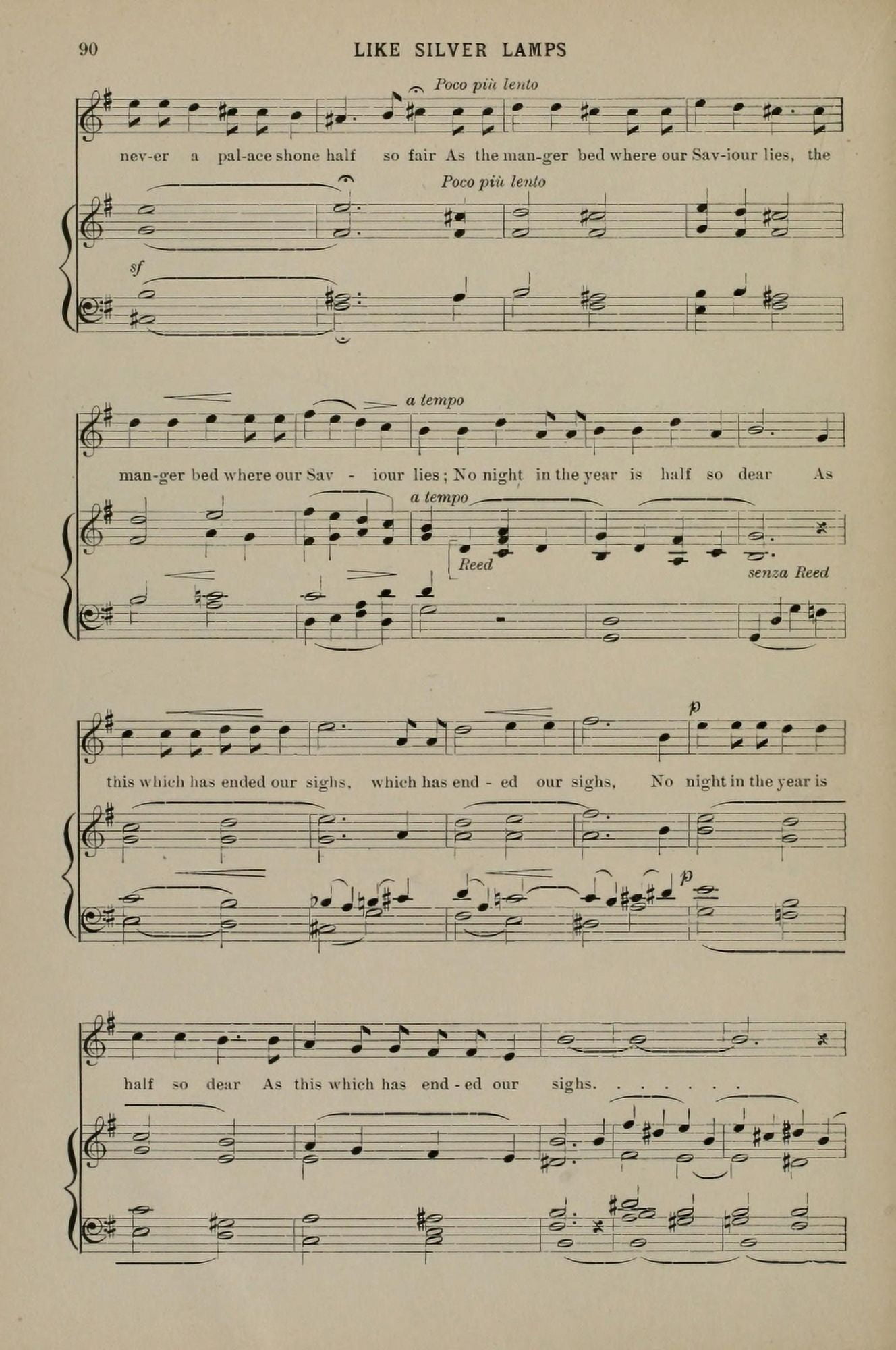 Like Silver Lamps 3 J Barnby Christmas Carols & Hymns 1910 Canvas Art - (24 x 36)