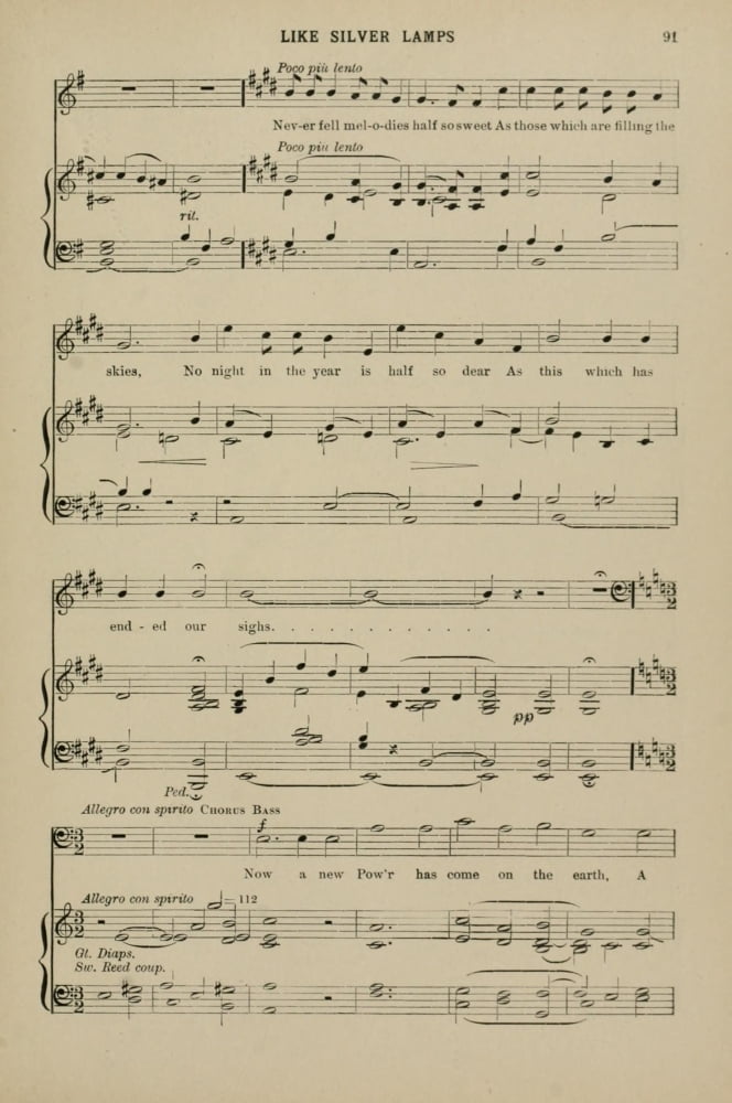 Like Silver Lamps 4 J Barnby Christmas Carols & Hymns 1910 Canvas Art - (24 x 36)
