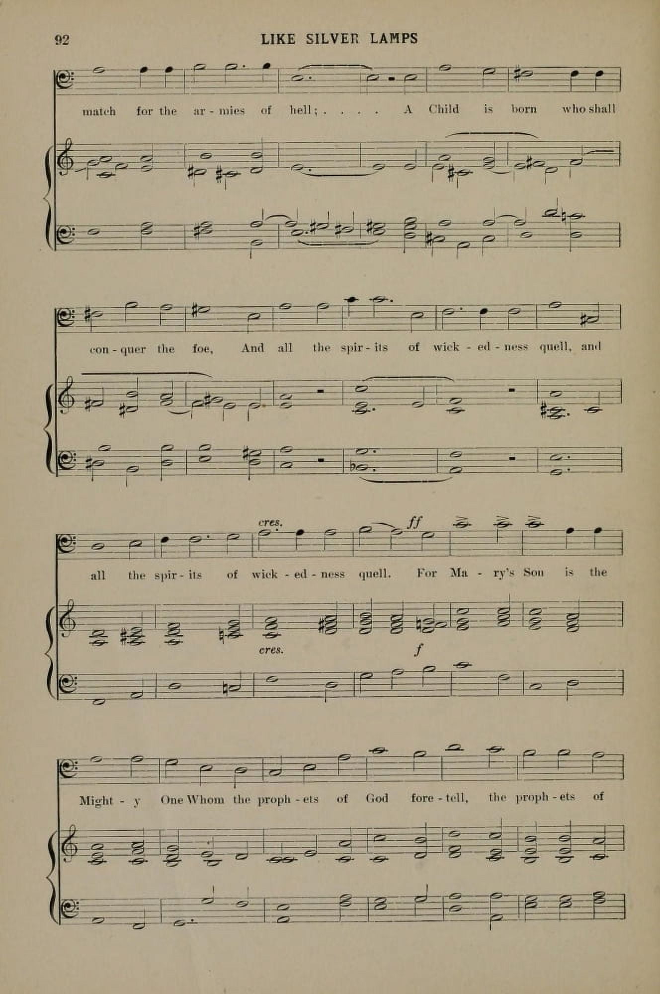 Like Silver Lamps 5 J Barnby Christmas Carols & Hymns 1910 Canvas Art - (18 x 24)