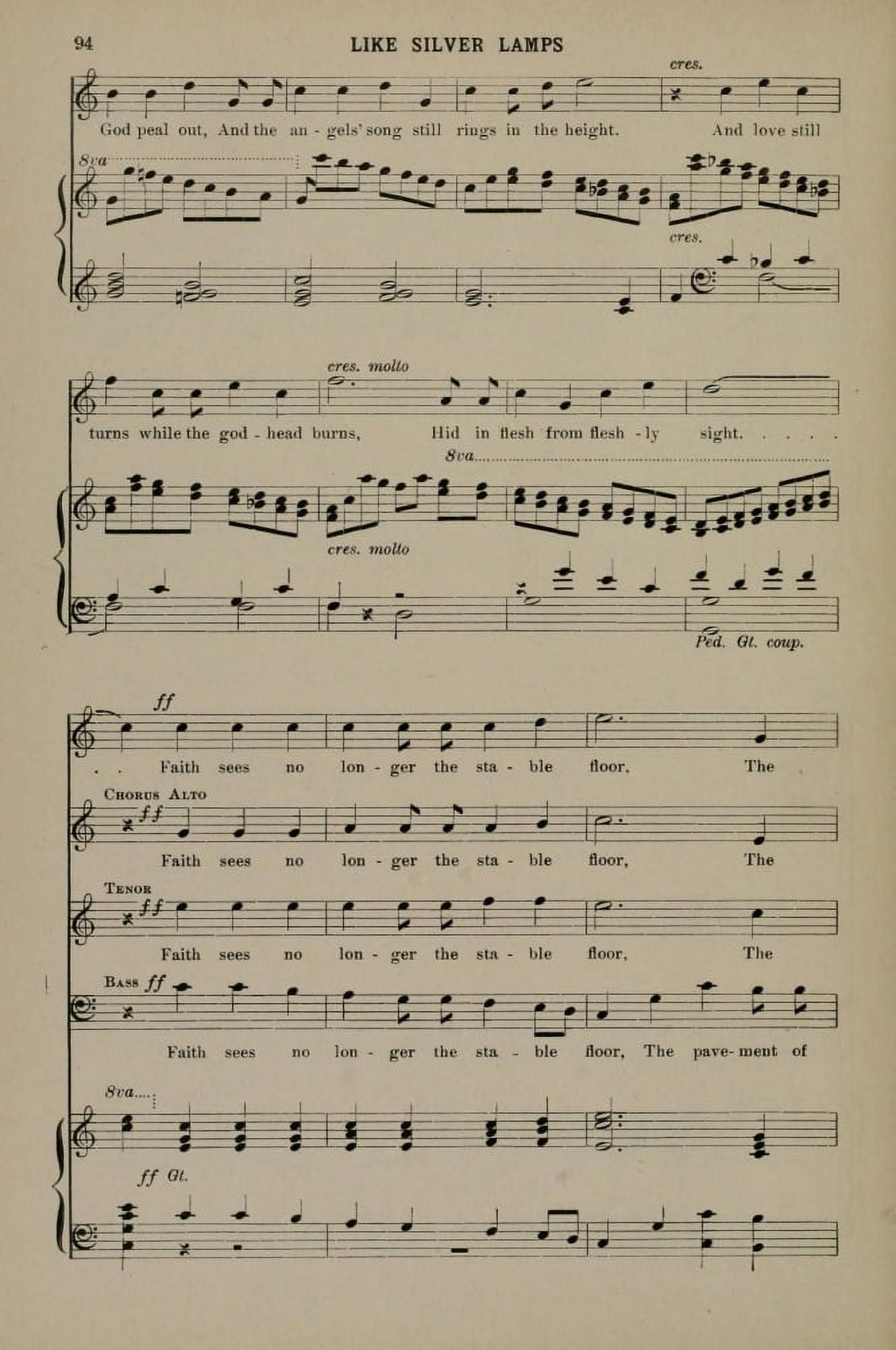 Like Silver Lamps 7 J Barnby Christmas Carols & Hymns 1910 Canvas Art - (18 x 24)