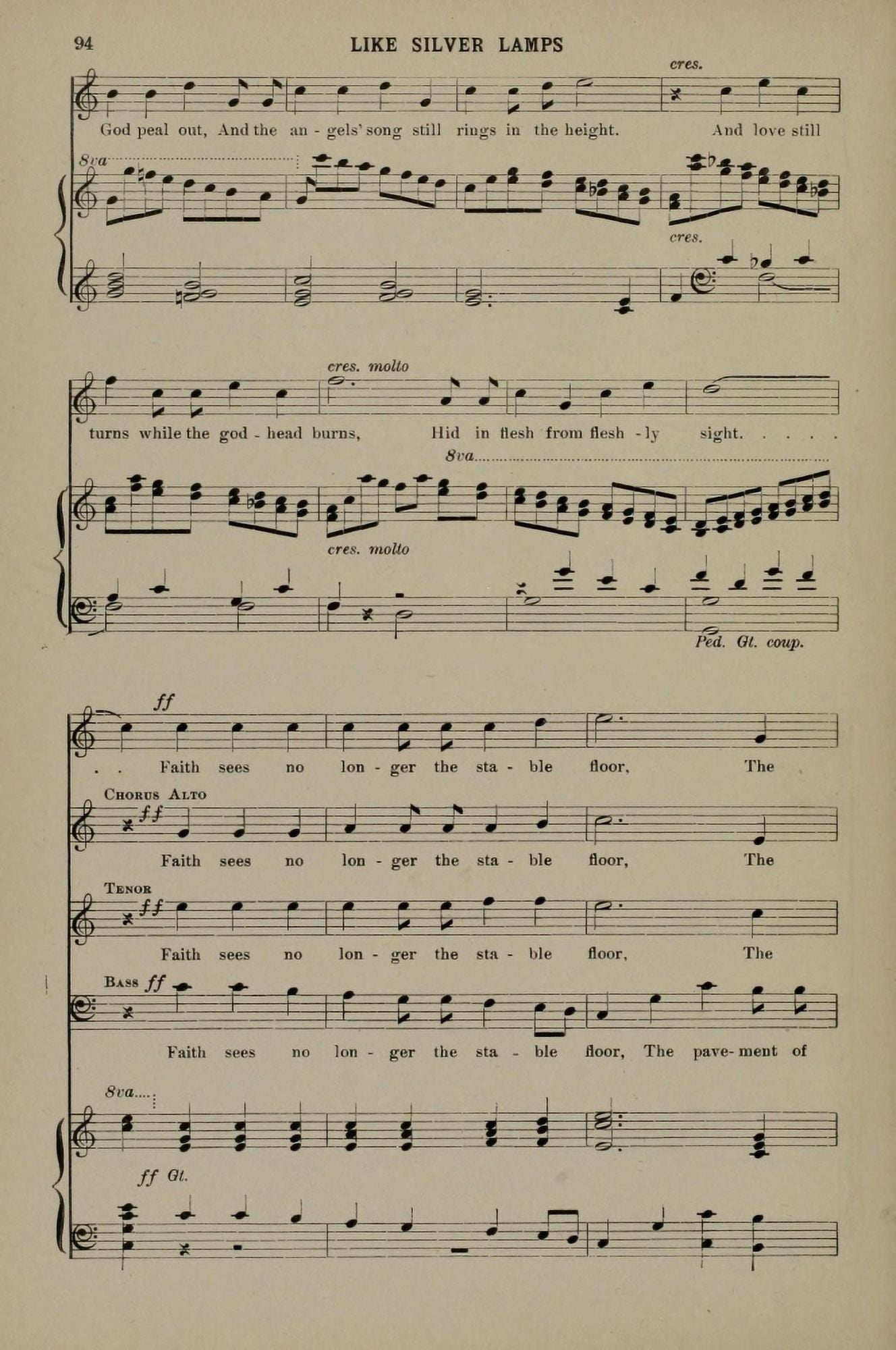 Like Silver Lamps 7 J Barnby Christmas Carols & Hymns 1910 Canvas Art - (24 x 36)