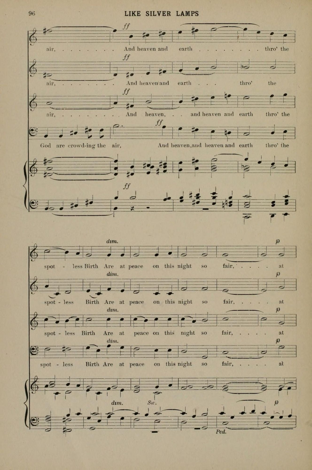Like Silver Lamps 9 J Barnby Christmas Carols & Hymns 1910 Canvas Art - (18 x 24)