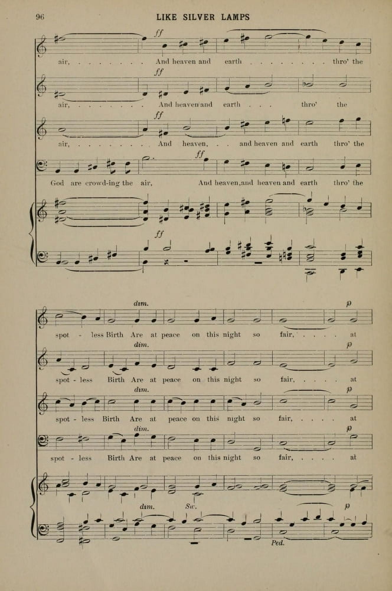 Like Silver Lamps 9 J Barnby Christmas Carols & Hymns 1910 Canvas Art - (24 x 36)