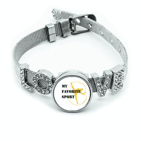 Like Sports Fitness Balanced Artistic Gymnastics Bracelet Wristband Crystal Love Adjustable Bangle