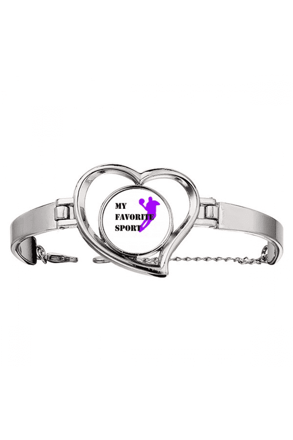 Like Sports Fitness Balanced Dribble Bracelet Heart Jewelry Wire Bangle