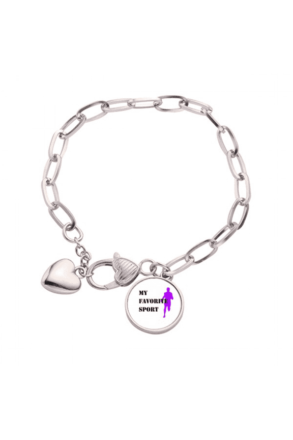Like Sports Fitness Balanced Run Heart Chain Bracelet Jewelry Charm Fashion