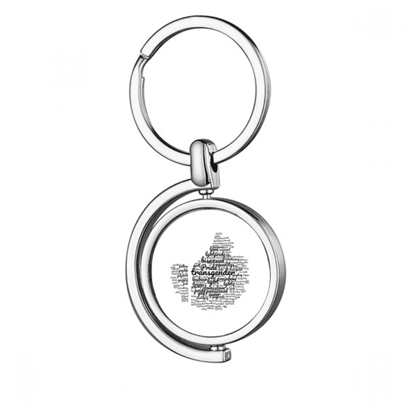 Like Thumbsup Rainbow Lgbt Wordcloud Rotating Keychain Metal Keyring Holder
