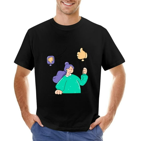 Like Vintage T-shirt Mens Cotton Classic Crewneck Short Sleeve Tees Unisex Black L