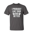 thumbnail image 1 of Like Your Dog Sarcastic Humor Graphic Novelty Super Soft Ring Spun Funny T Shirt, 1 of 3