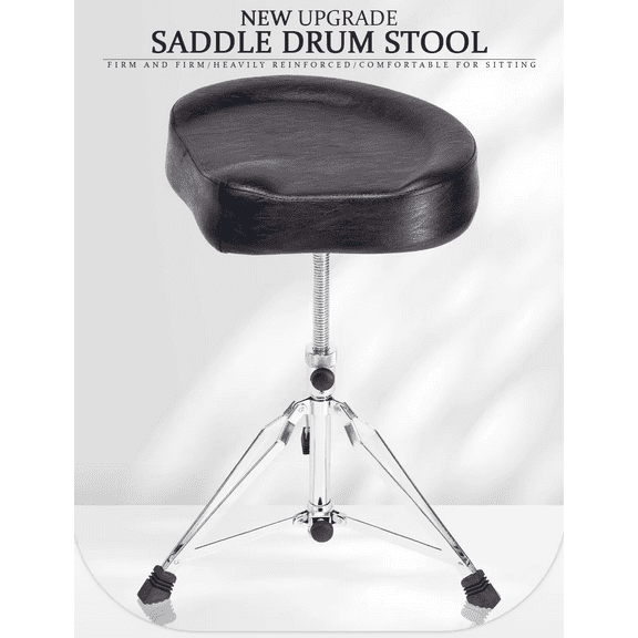 Likegreen Drum Throne Bench Swivel Height Adjustable Padded Seat Drumming Stool Chair, Black