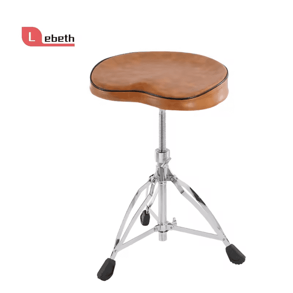 Likegreen Drum Throne Swivel Height Adjustable Padded Seat Drumming Stool Chair, Brown