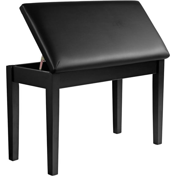 Likegreen Piano Bench with Padded Cushion and Storage Compartment, Durable Metal Piano Chair Seat