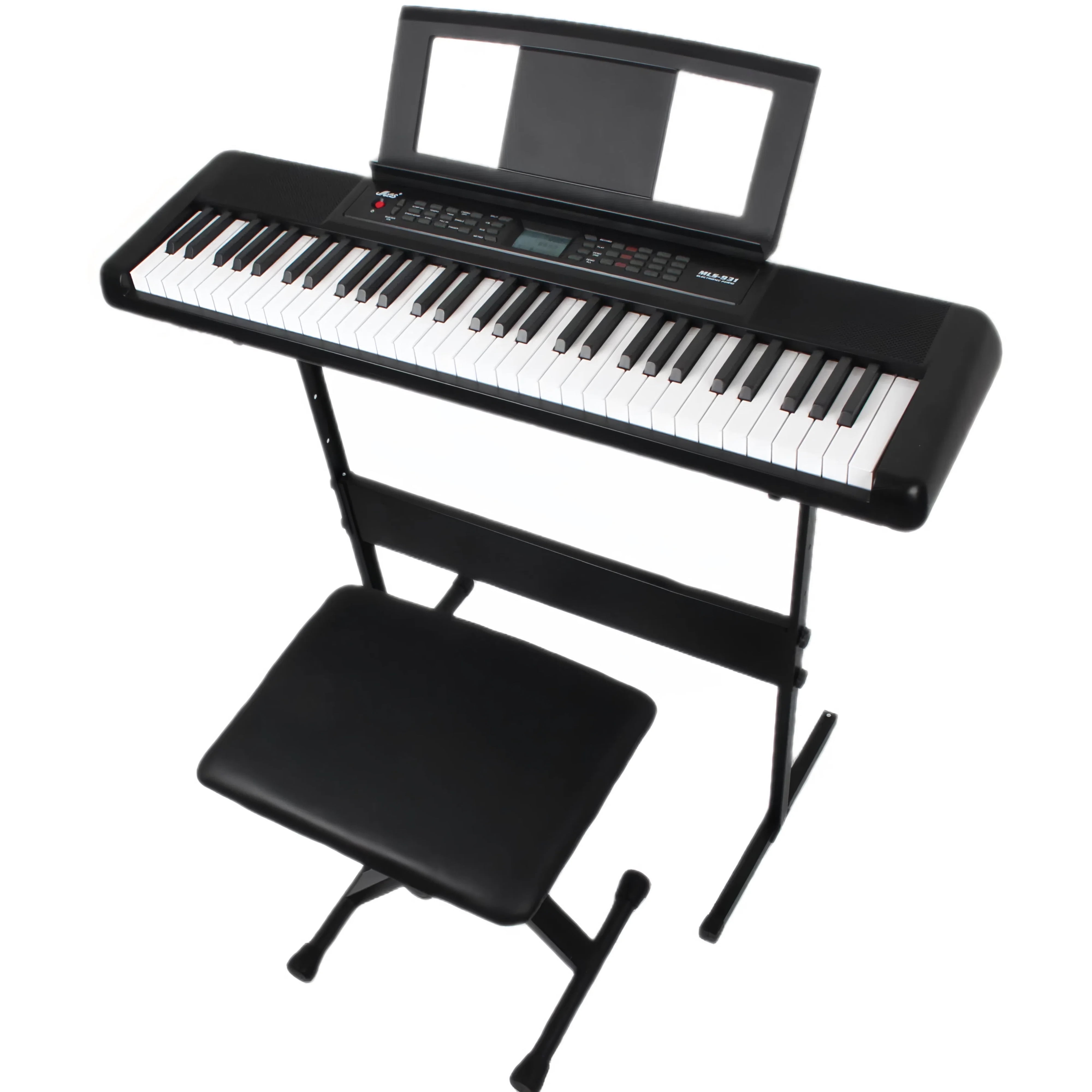 Likegreen 61-Key LED Electronic Keyboard, Stand, Bench, Stool