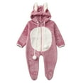 thumbnail image 1 of Likimi Baby Boys Jumpsuits Hooded With Ears Zipper Color Block Long Sleeve Romper For Baby Autumn Winter Casual Clothes Purple Size 18-24 Months, 1 of 4