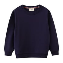 Likimi Boys Sweatshirts Tops Long Sleeve Solid Shirt Kids Clothes Comfortable Casual Hoodies For Boys Fall Winter T-Shirts Size 2-7 Year Black