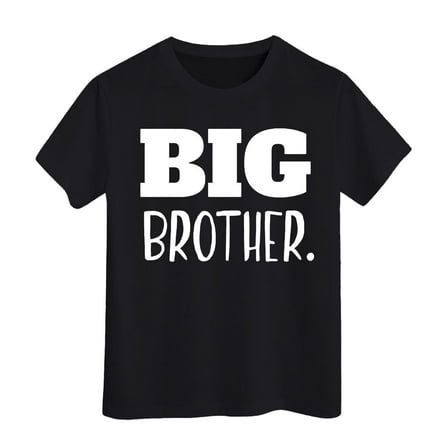 Likimi Boys Tops Letter Print Soild Color Short Sleeve Shirt Crew Neck Summer T-Shirts Sizes 3-14 Year Black