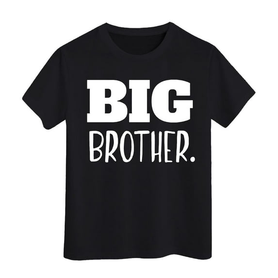 Likimi Boys Tops Letter Print Soild Color Short Sleeve Shirt Crew Neck Summer T-Shirts Sizes 3-14 Year Black