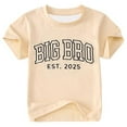 thumbnail image 1 of Likimi Child Kids Boys T Shirts Letter Print Short Sleeve Crew Neck Comfortable Tops Beige Size 1-2 Years, 1 of 2