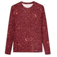 thumbnail image 1 of Likimi Child Kids Girls T Shirts Solid Color Sequins Long Sleeve Crew Neck Shirts For Girls Everyday Wear Soft Tops Red1 Size 2-3 Years, 1 of 4