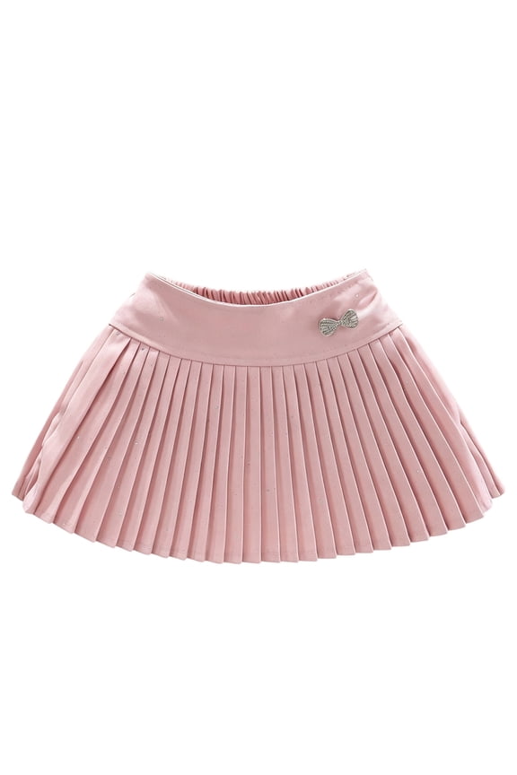Child Toddler Girls Pleated Skirts High Waist Solid Color Soft Casual Skirts Size 2-3 Years
