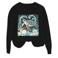 thumbnail image 1 of Likimi Child Toddler Girls Sweatshirts Animal Print Crew Neck Sweatshirt For Girls Long Sleeve Everyday Wear Comfortable Pullover Size 7-8 Years, 1 of 4