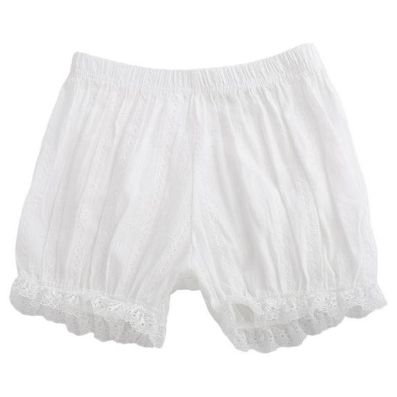 Likimi Childre Girls Shorts Lace Trim Comfortable Loose Fit Solid Color Elastic Waist Breathable Summer Shorts White Size 15-16 Years