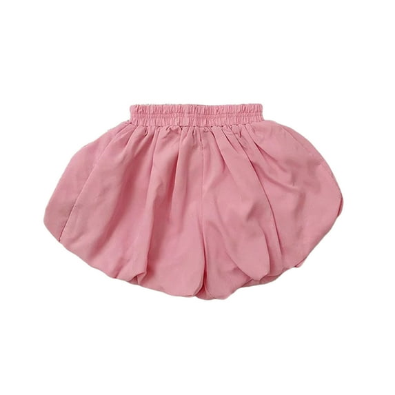 Likimi Childre Girls Shorts Solid Color Elastic Waist Loose Fit Comfortable Casual Summer Shorts Pink Size 3-4 Years