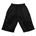 thumbnail image 1 of Likimi Children Boys Cargo Shorts Solid Color Elastic Waist Loose Fit Casual Stretch Shorts With Pocket Black Size 8-9 Years, 1 of 8