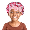 thumbnail image 1 of Likimi Children Girls Boys Cap Floral Printed Soft Comfortable Cute Hair Cap Pink Size One Size, 1 of 2
