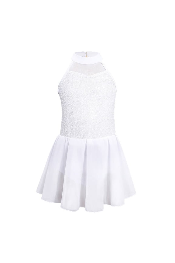 Children Girls Dance Romper Sleeveless Solid Color Crew Neck Summer Fashionable Soft Bodysuits White Size 2-3 Years