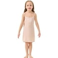 thumbnail image 1 of Likimi Children Girls Dress Elegant Lightweight Sleeveless Solid Color Crew Neck Summer Comfortable Dress Beige Size 5-6 Years, 1 of 5