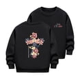 thumbnail image 1 of Likimi Children Girls Sweatshirt Floral Print Long Sleeve Crew Neck Shirts For Girls Autumn Winter Casual Tops Black Size 18-24 Months, 1 of 2