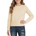 thumbnail image 1 of Likimi Children Girls T-Shirts Solid Color Long Sleeve Crew Neck Shirts For Girls Spring Autumn Comfortable Tops Beige Size 2-3 Years, 1 of 4
