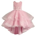 thumbnail image 1 of Likimi Girls Summer Dresses Sequin Round Neck Sleeveless Girl Dress Dresses Sizes 6-7 Years Pink, 1 of 4