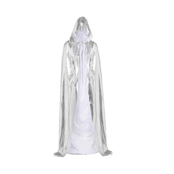 Likimi Halloween Costumes For Adults Dress Up Hooded Solid Color Stage Show Cosplay Tops Performance Fashion Cosplay Costume One Size