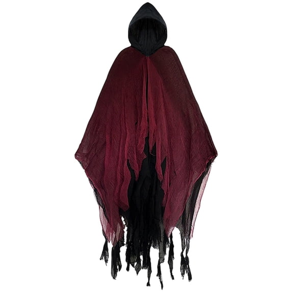 Likimi Halloween Costumes For Adults Dress Up Hooded Stage Show Solid Color Cosplay Tops Performance Fashion Cosplay Costume One Size