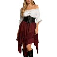 thumbnail image 1 of Likimi Halloween Womens Outfit Set For Stage Show Dress Up Costume Tops With Skirts For Performance Elegant Cosplay Set Red Size S, 1 of 4