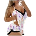 thumbnail image 1 of Likimi Halloween Womens Pajama Set V Neck Hallowmas Skull Print Sleeveless Pjs Tops With Shorts Spring Autumn Fashionable Sleepwear Pink1 Size L, 1 of 5